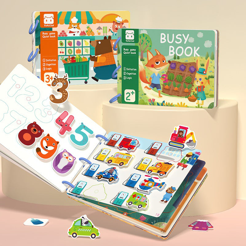 Busy Book for Toddlers ⎜ Interactive Learning Book with Reusable Stickers for Early Education Fun