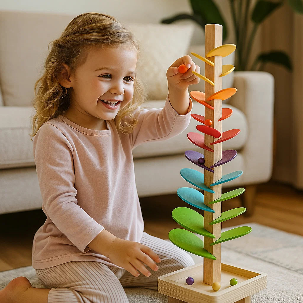Wooden Ball Tree for Children ⎜ Colorful Music Track Toy for Motor Skills and Early Learning Fun