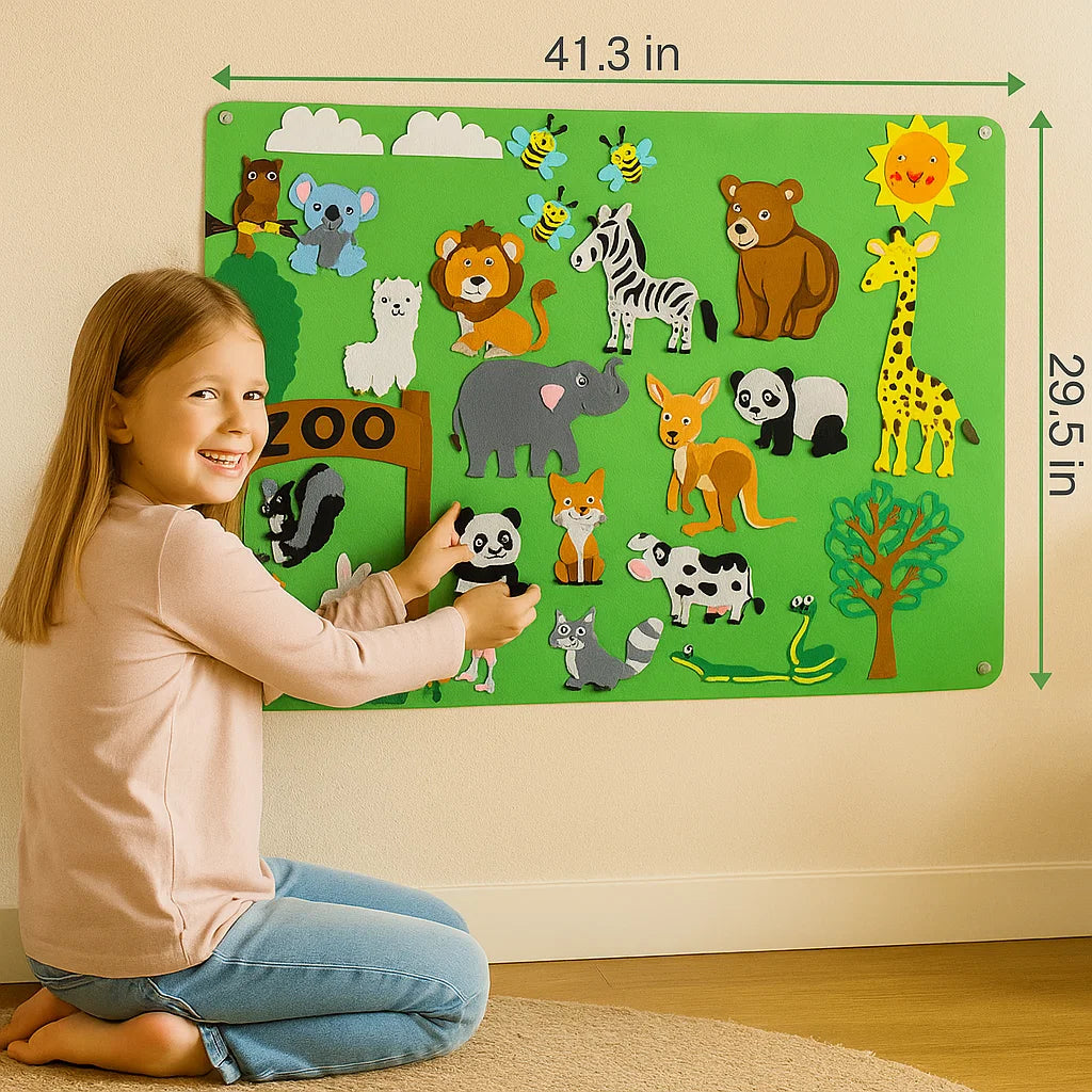 Felt Story Board for Kids ⎜ Educational DIY Set for Learning Animals, Imagination and Storytelling Fun