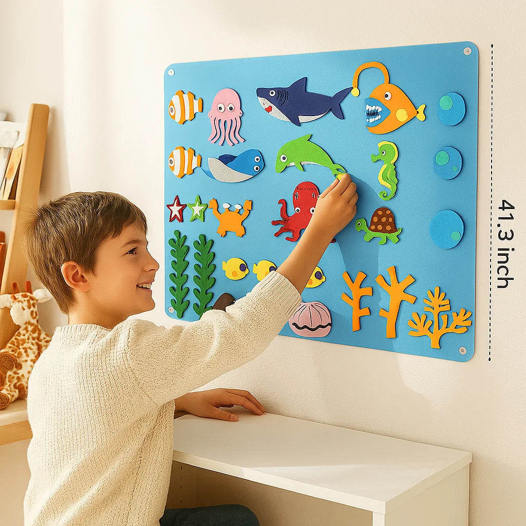 Felt Story Board for Kids ⎜ Educational DIY Set for Learning Animals, Imagination and Storytelling Fun