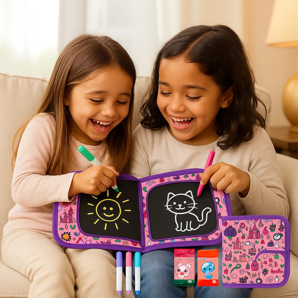 Reusable Drawing Book for Kids ⎜ Portable Erasable Doodle Pad for Creative Learning at Home and On the Go