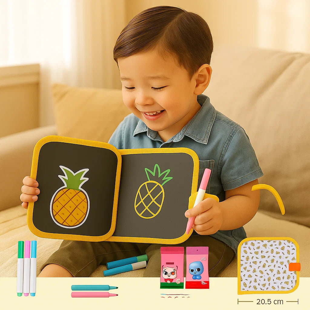 Reusable Drawing Book for Kids ⎜ Portable Erasable Doodle Pad for Creative Learning at Home and On the Go