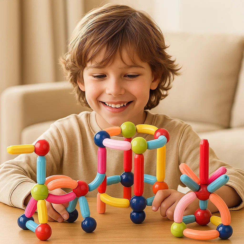 Magnetic Building Set for Children ⎜ Colorful Construction Toy for Creativity, STEM Learning and Motor Skills