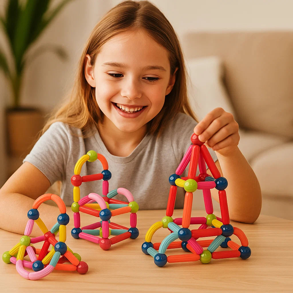 Magnetic Building Set for Children ⎜ Colorful Construction Toy for Creativity, STEM Learning and Motor Skills