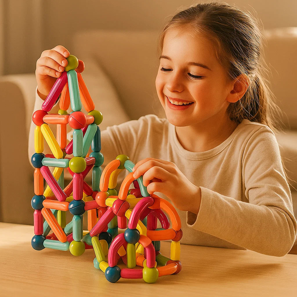 Magnetic Building Set for Children ⎜ Colorful Construction Toy for Creativity, STEM Learning and Motor Skills