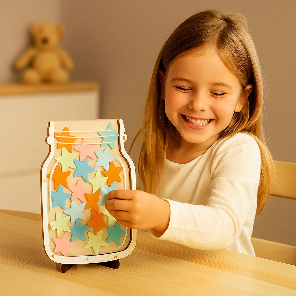 Star Reward Jar for Kids ⎜ Motivational Tool to Encourage Good Behavior and Learning Discipline