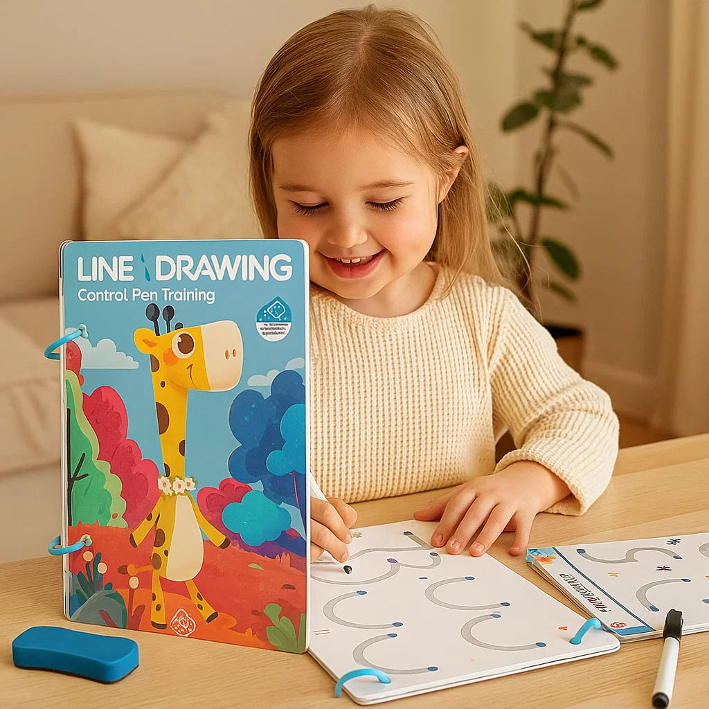 Pen Control Training Book for Kids ⎜ Reusable Drawing Practice to Boost Focus and Hand-Eye Coordination