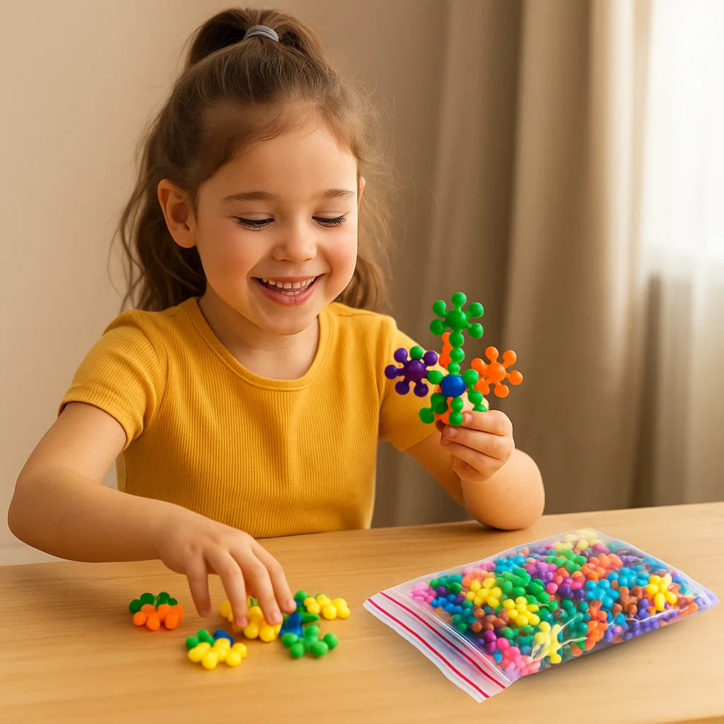 Snowflake Building Blocks for Children ⎜ Creative 3D Puzzle Toy for Educational Fun and Fine Motor Skills