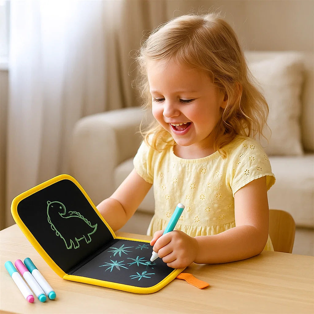 Reusable Drawing Book for Kids ⎜ Portable Erasable Doodle Pad for Creative Learning at Home and On the Go