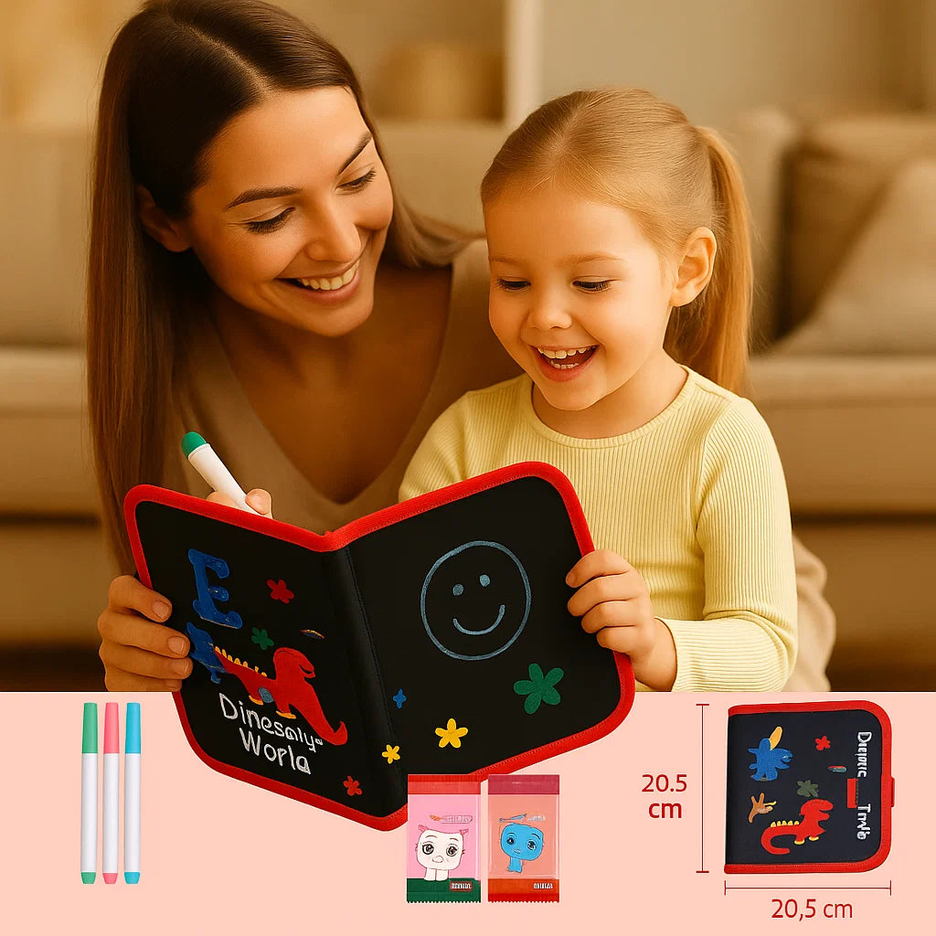 Reusable Drawing Book for Kids ⎜ Portable Erasable Doodle Pad for Creative Learning at Home and On the Go