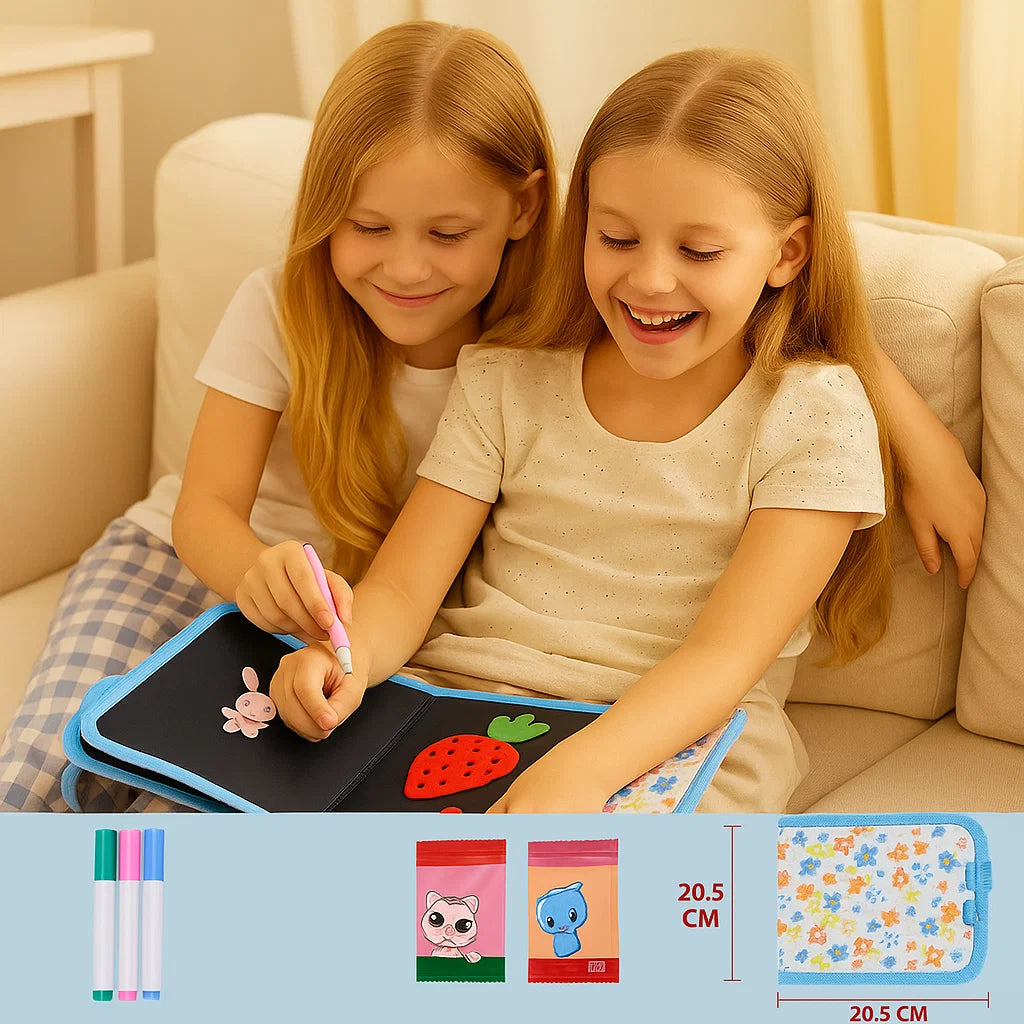 Reusable Drawing Book for Kids ⎜ Portable Erasable Doodle Pad for Creative Learning at Home and On the Go