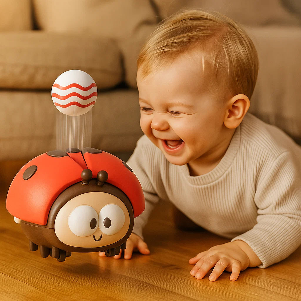 Ladybug Suspension Ball Toy for Babies ⎜ Fun Animal Game for Motor Skills and Airflow Coordination