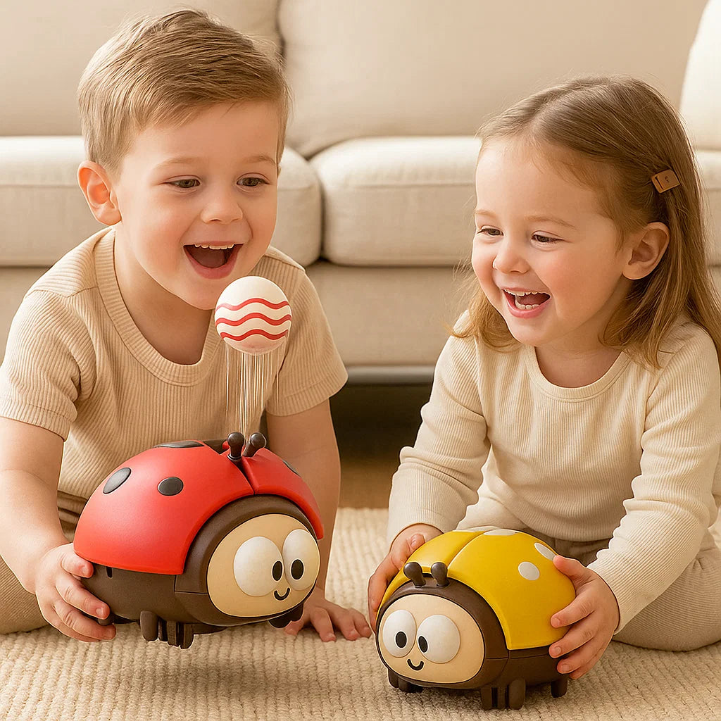 Ladybug Suspension Ball Toy for Babies ⎜ Fun Animal Game for Motor Skills and Airflow Coordination