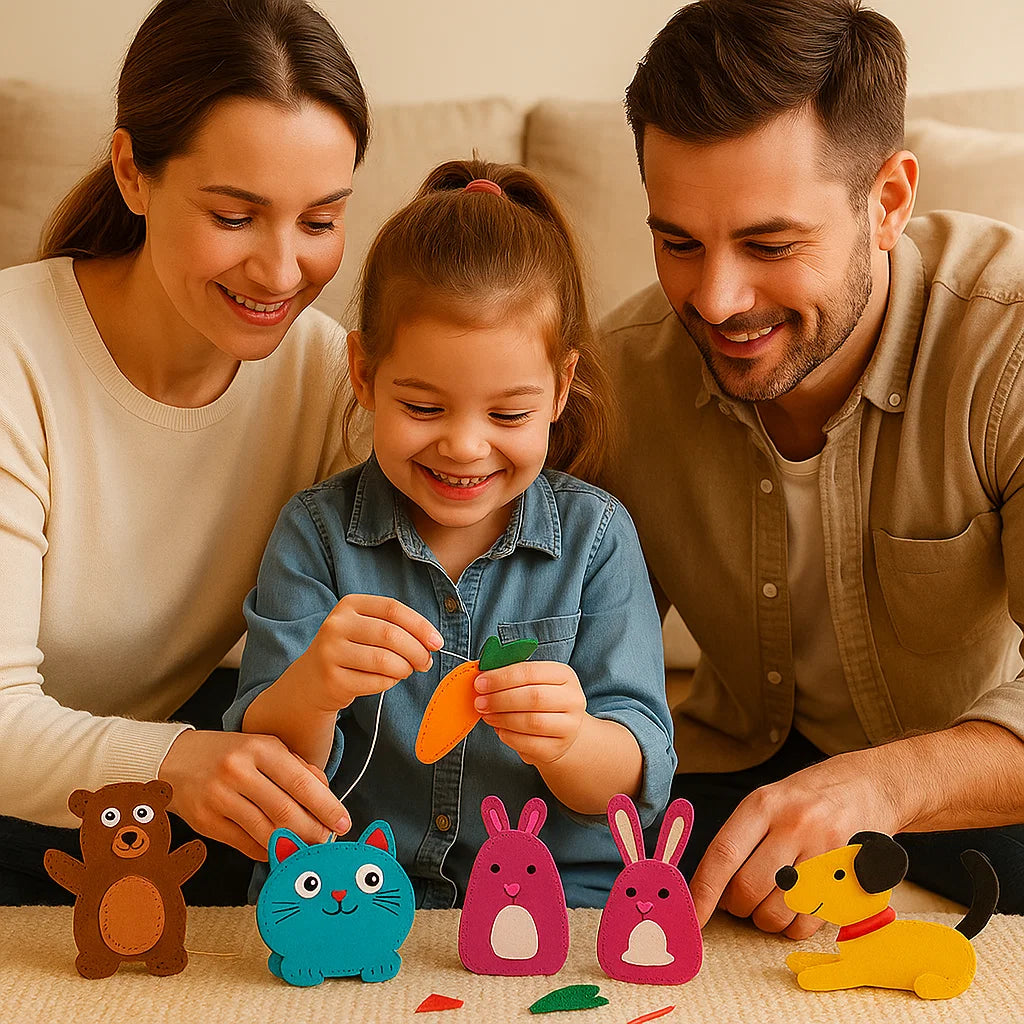 DIY Felt Animal Sewing Kit for Kids ⎜ Fun Craft Set for Hand-Eye Coordination and Creative Skill Building