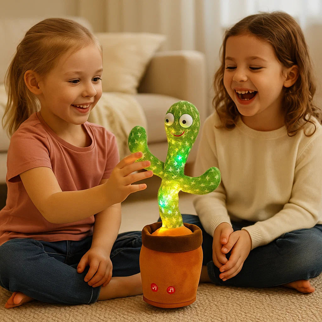 Dancing Cactus Toy for Kids ⎜ Singing Plush with Lights and Voice Mimicry for Interactive Musical Fun