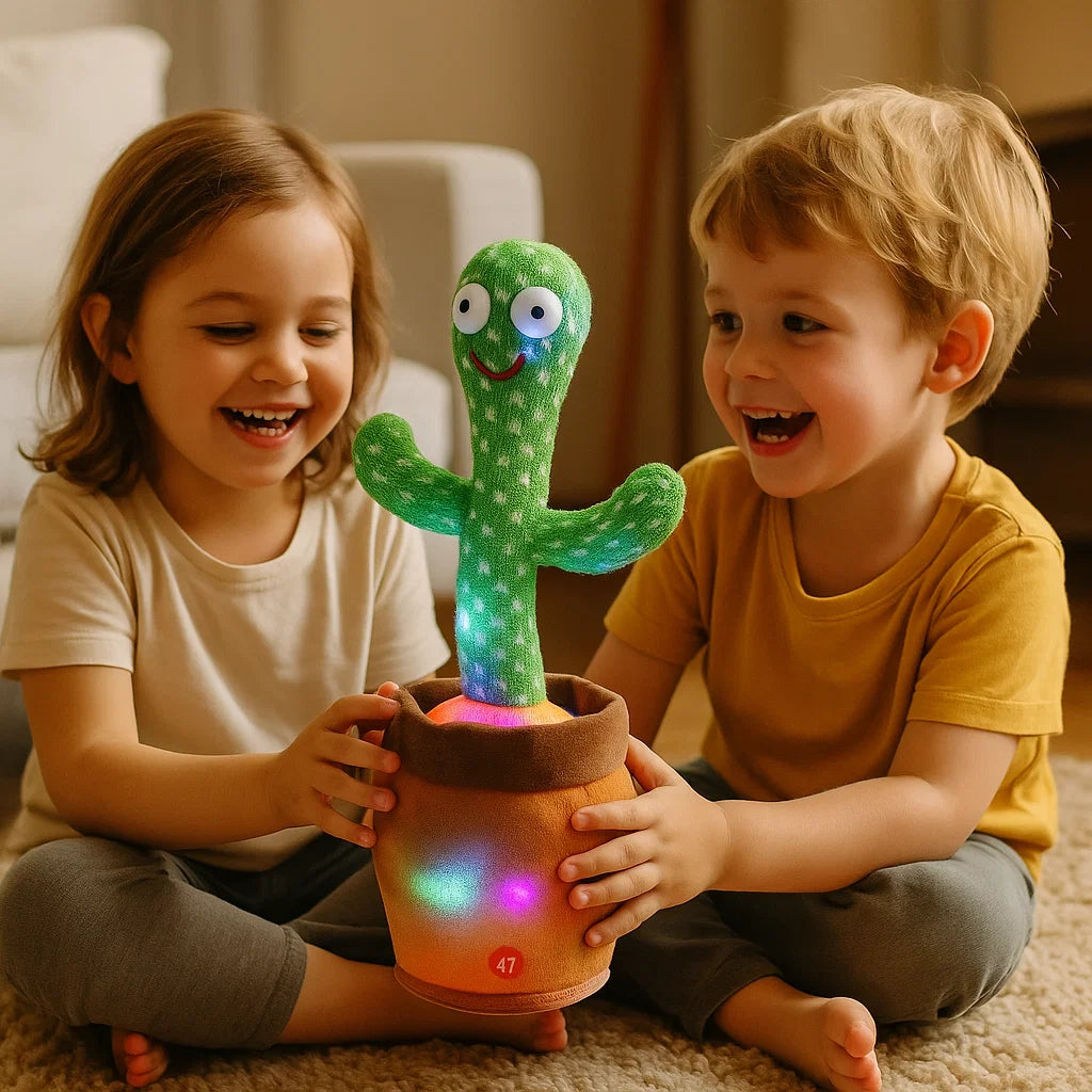 Dancing Cactus Toy for Kids ⎜ Singing Plush with Lights and Voice Mimicry for Interactive Musical Fun