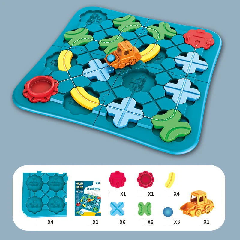 Maze Puzzle Game for Kids ⎜ Educational Road Track Toy with Balls and Car for Logic and Problem-Solving Play