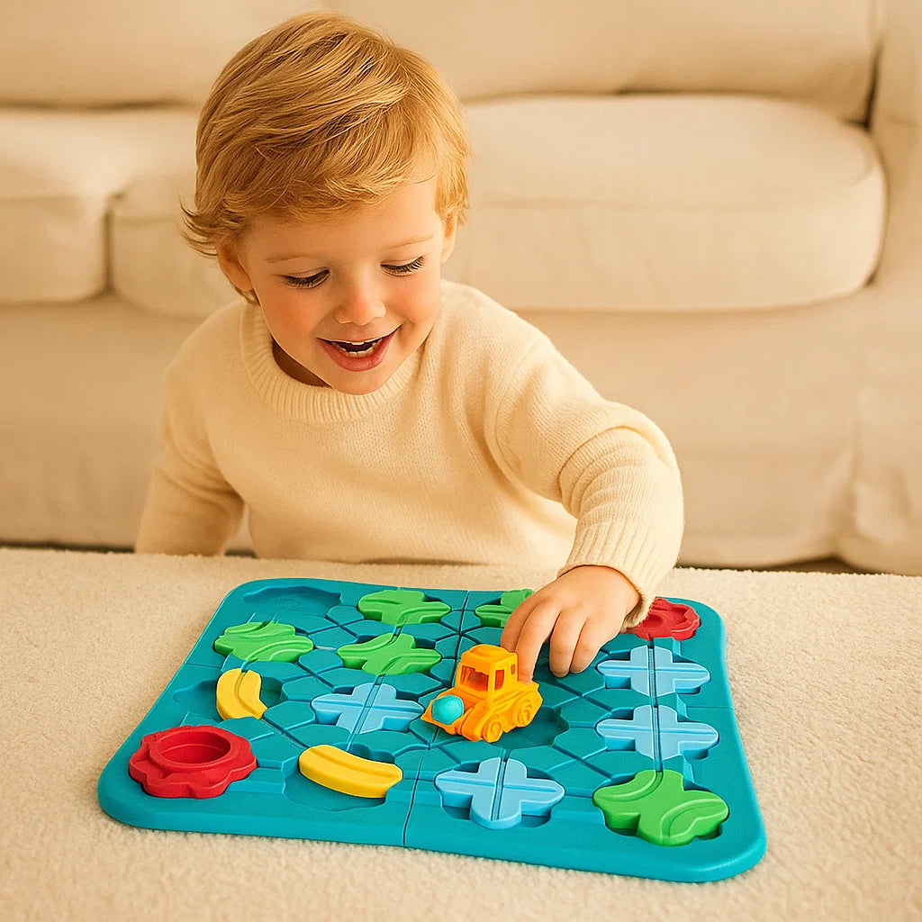 Maze Puzzle Game for Kids ⎜ Educational Road Track Toy with Balls and Car for Logic and Problem-Solving Play