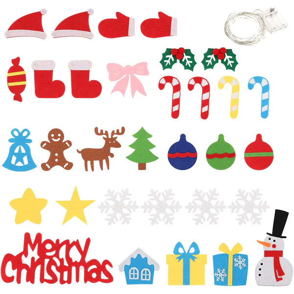 DIY Felt Christmas Tree for Kids ⎜ Safe Wall Decoration with Removable Ornaments for Holiday Play and Fun
