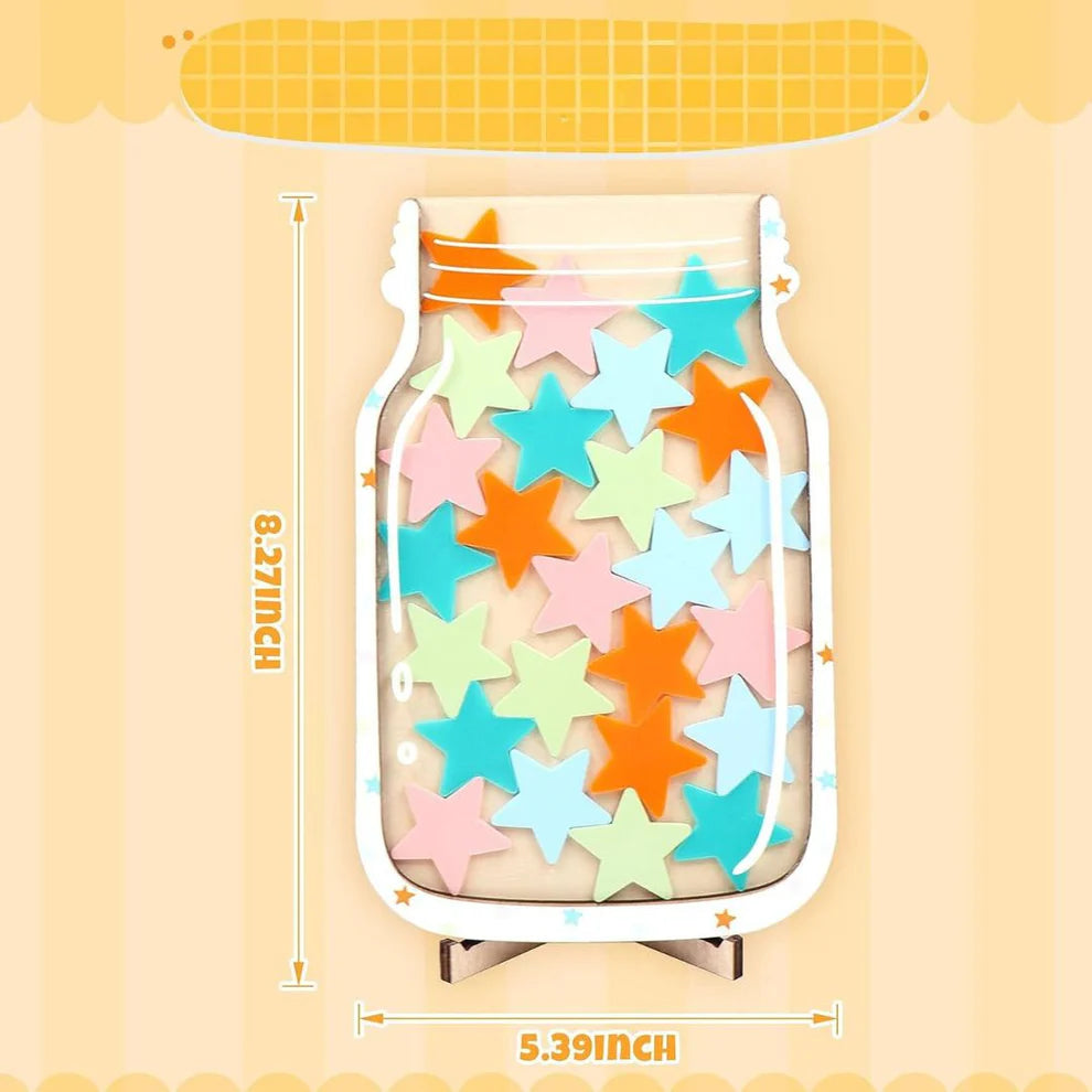 Star Reward Jar for Kids ⎜ Motivational Tool to Encourage Good Behavior and Learning Discipline