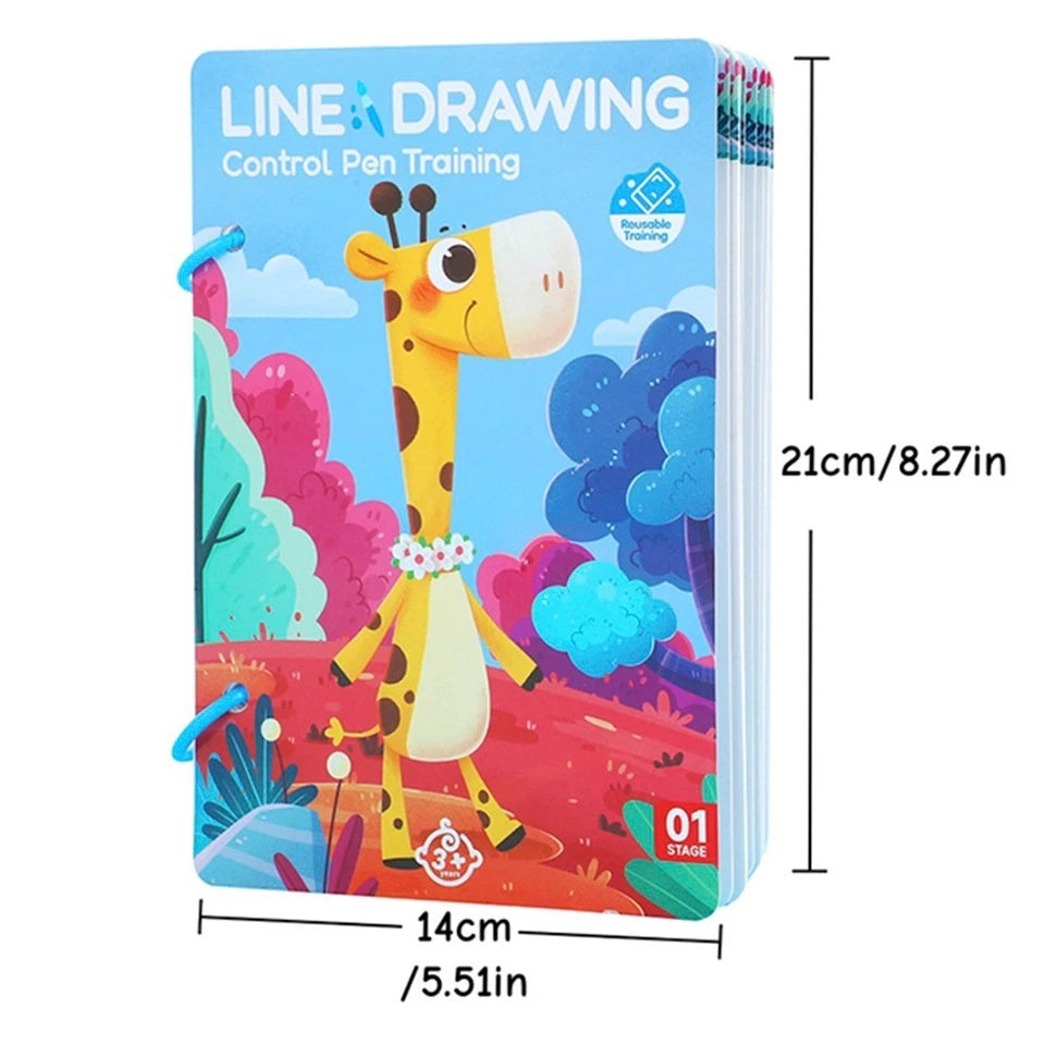 Pen Control Training Book for Kids ⎜ Reusable Drawing Practice to Boost Focus and Hand-Eye Coordination