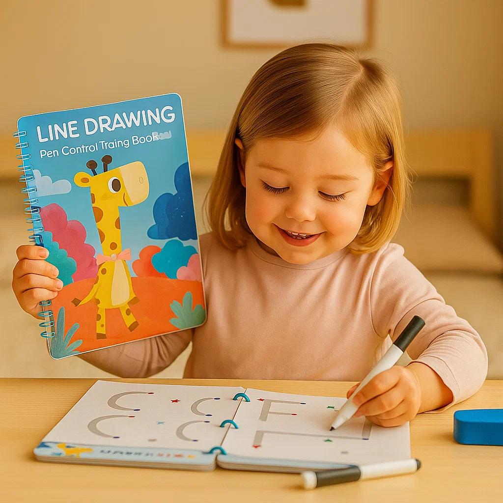 Pen Control Training Book for Kids ⎜ Reusable Drawing Practice to Boost Focus and Hand-Eye Coordination