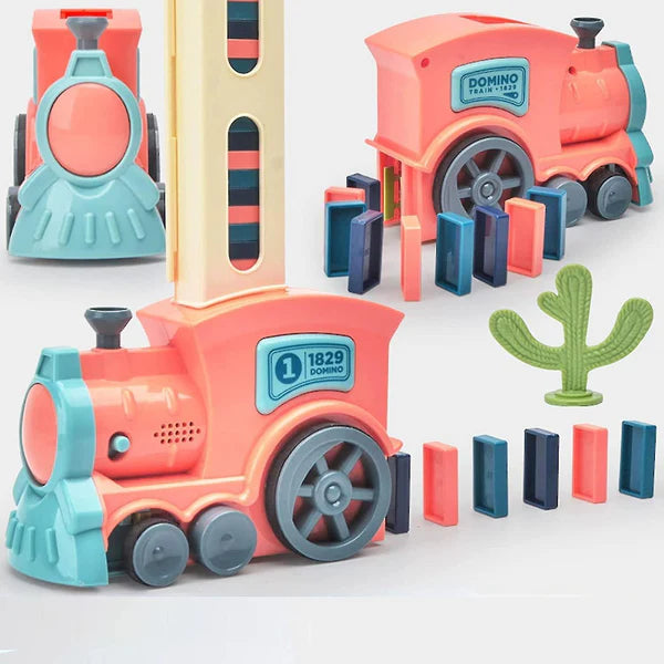 Domino Train Toy for Kids ⎜ Automatic Track Laying with Lights and Sound for Creative Learning Fun
