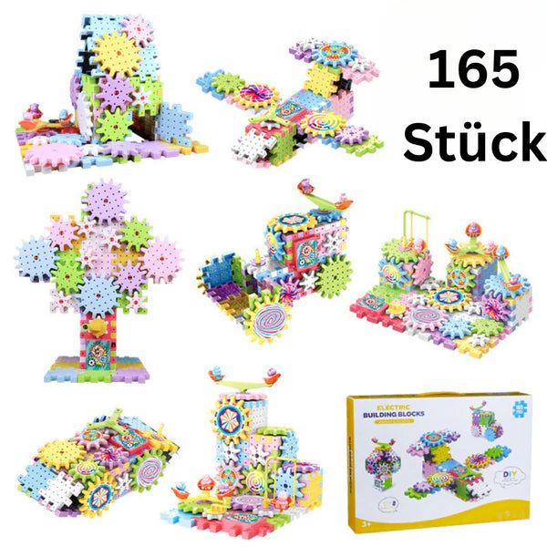Mechanical Gear Building Blocks for Kids ⎜ Electric STEM Toy for Creative Play and Early Education Fun