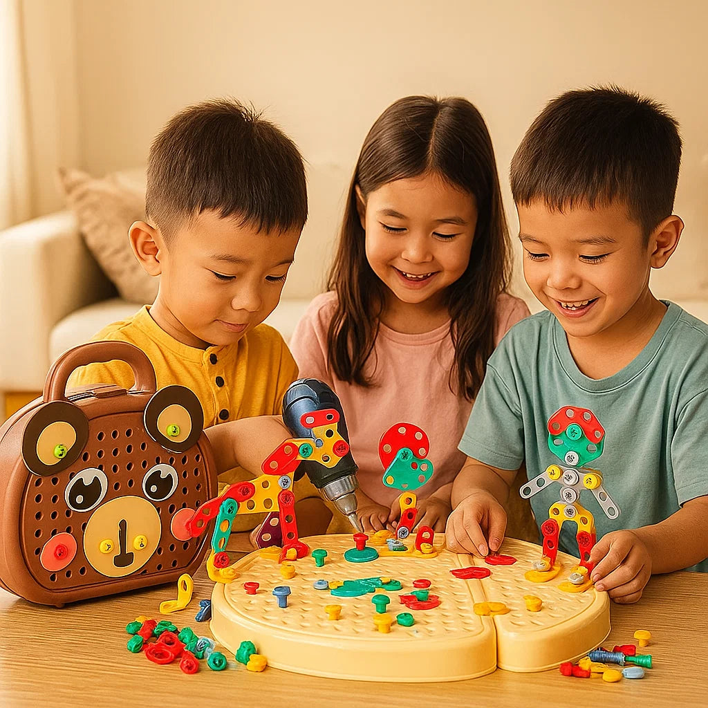 Children’s Drill Play Set ⎜ Educational Toolbox with Electric Screwdriver for Building and Role Play