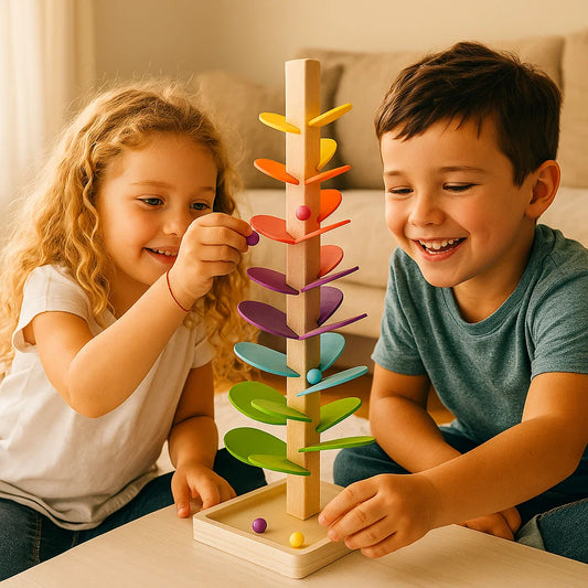 Wooden Ball Tree for Children ⎜ Colorful Music Track Toy for Motor Skills and Early Learning Fun