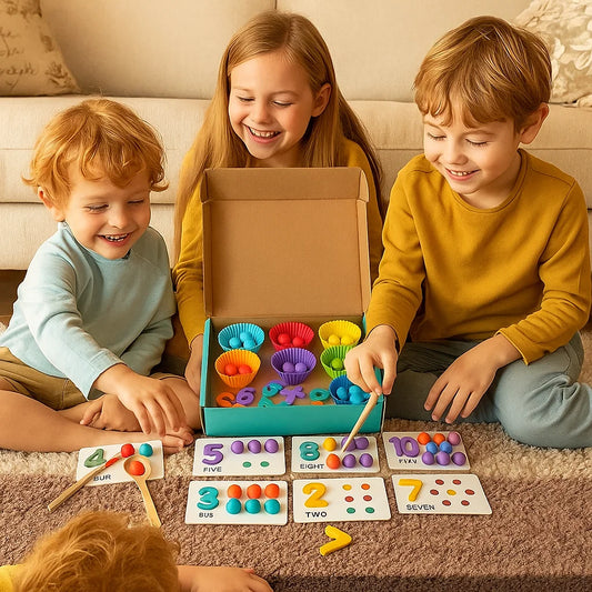 Montessori Math Puzzle for Kids ⎜ Educational Bead Matching Game for Number Recognition and Counting Skills