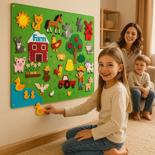 Felt Story Board for Kids ⎜ Educational DIY Set for Learning Animals, Imagination and Storytelling Fun