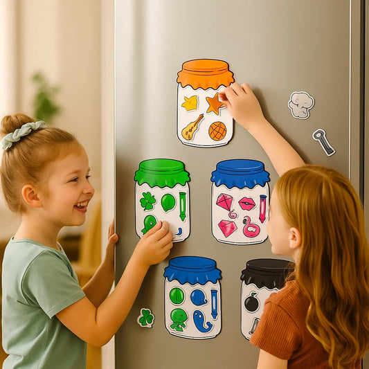 Magnetic Sorting Toy for Kids ⎜ Fun Color Matching Game for Learning Objects, Shapes, and Daily Vocabulary