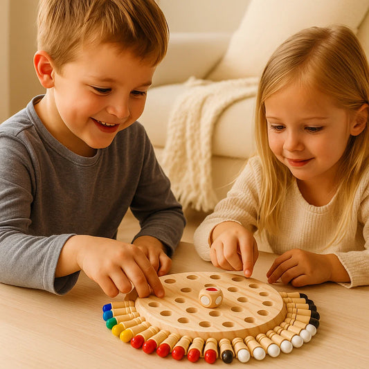 Memory Color Matching Game for Kids ⎜ Wooden Board Game to Improve Focus, Logic and Parent-Child Interaction
