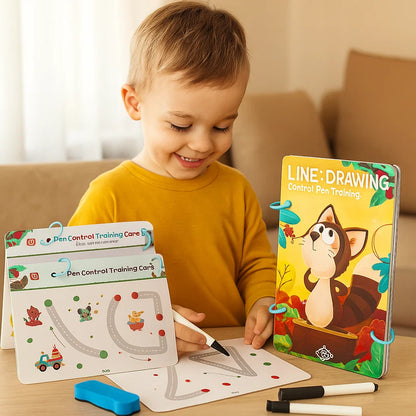 Pen Control Training Book for Kids ⎜ Reusable Drawing Practice to Boost Focus and Hand-Eye Coordination
