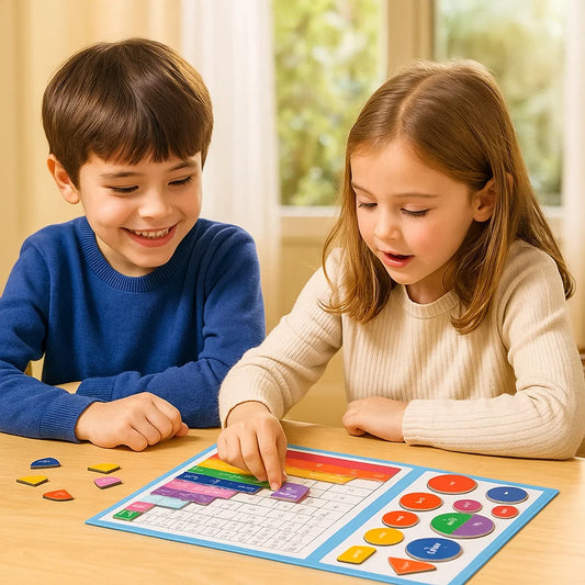 Magnetic Fraction Learning Board for Kids ⎜ Colorful Math Tool for Understanding Fractions and Operations