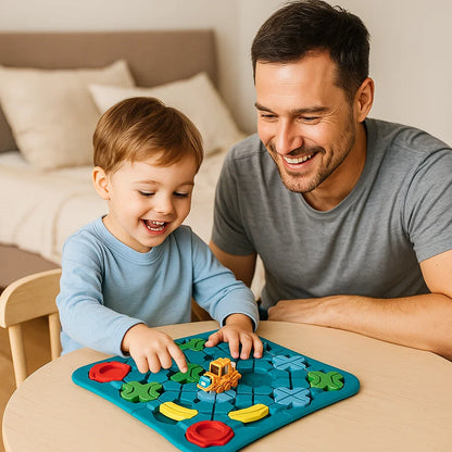 Maze Puzzle Game for Kids ⎜ Educational Road Track Toy with Balls and Car for Logic and Problem-Solving Play