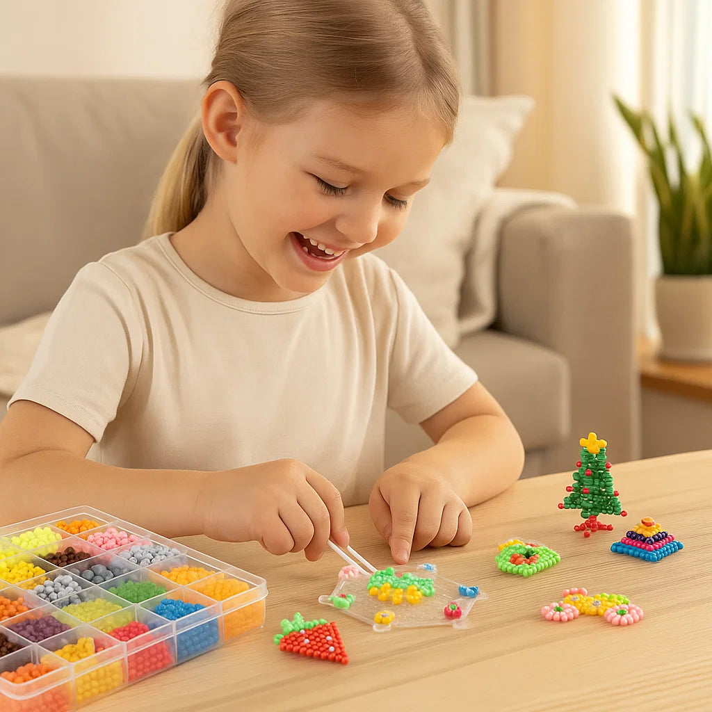 DIY Water Bead Craft Kit for Kids ⎜ Creative Educational Toy for Building Colorful 3D Shapes and Designs