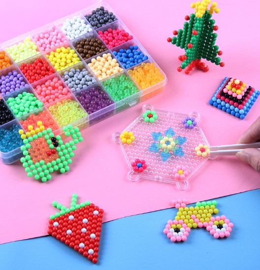 DIY Water Bead Craft Kit for Kids ⎜ Creative Educational Toy for Building Colorful 3D Shapes and Designs
